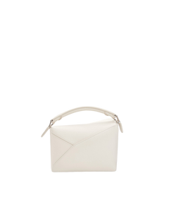 Minibolso Puzzle Edge en piel de ternero blanca clásica