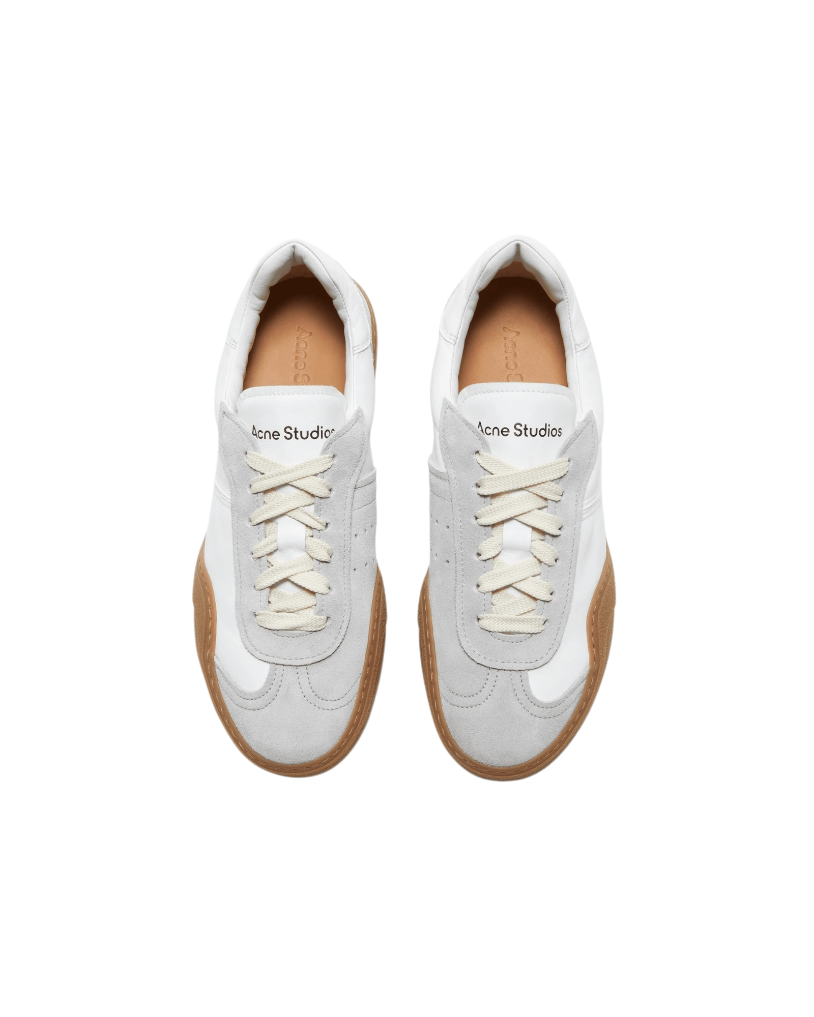 Bars M lace-up sneakers - white and brown