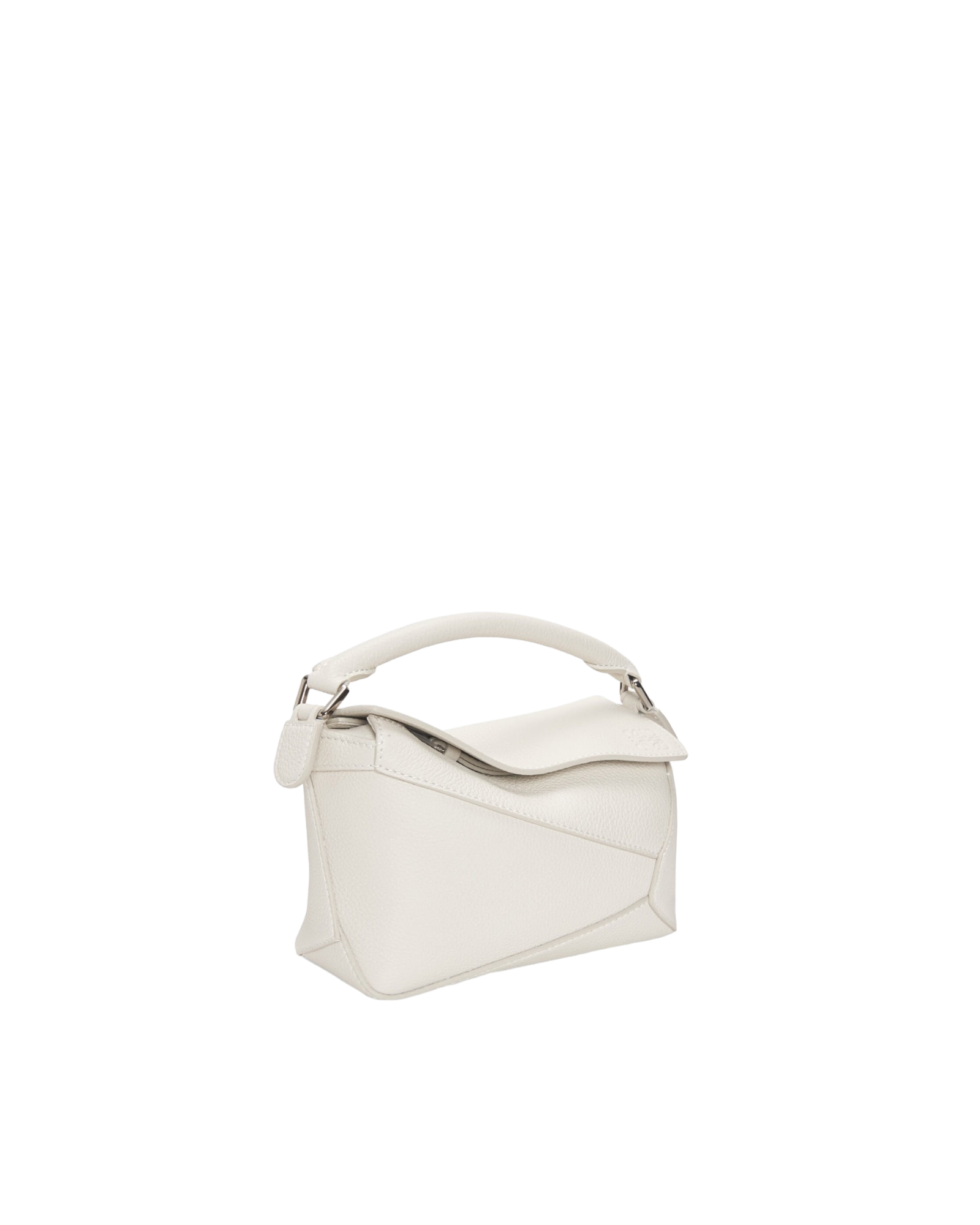 Minibolso Puzzle Edge en piel de ternero blanca clásica