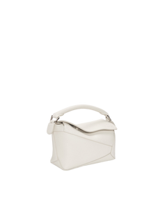 Minibolso Puzzle Edge en piel de ternero blanca clásica