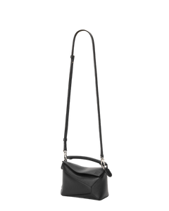 Puzzle Edge mini bag in classic black calf leather