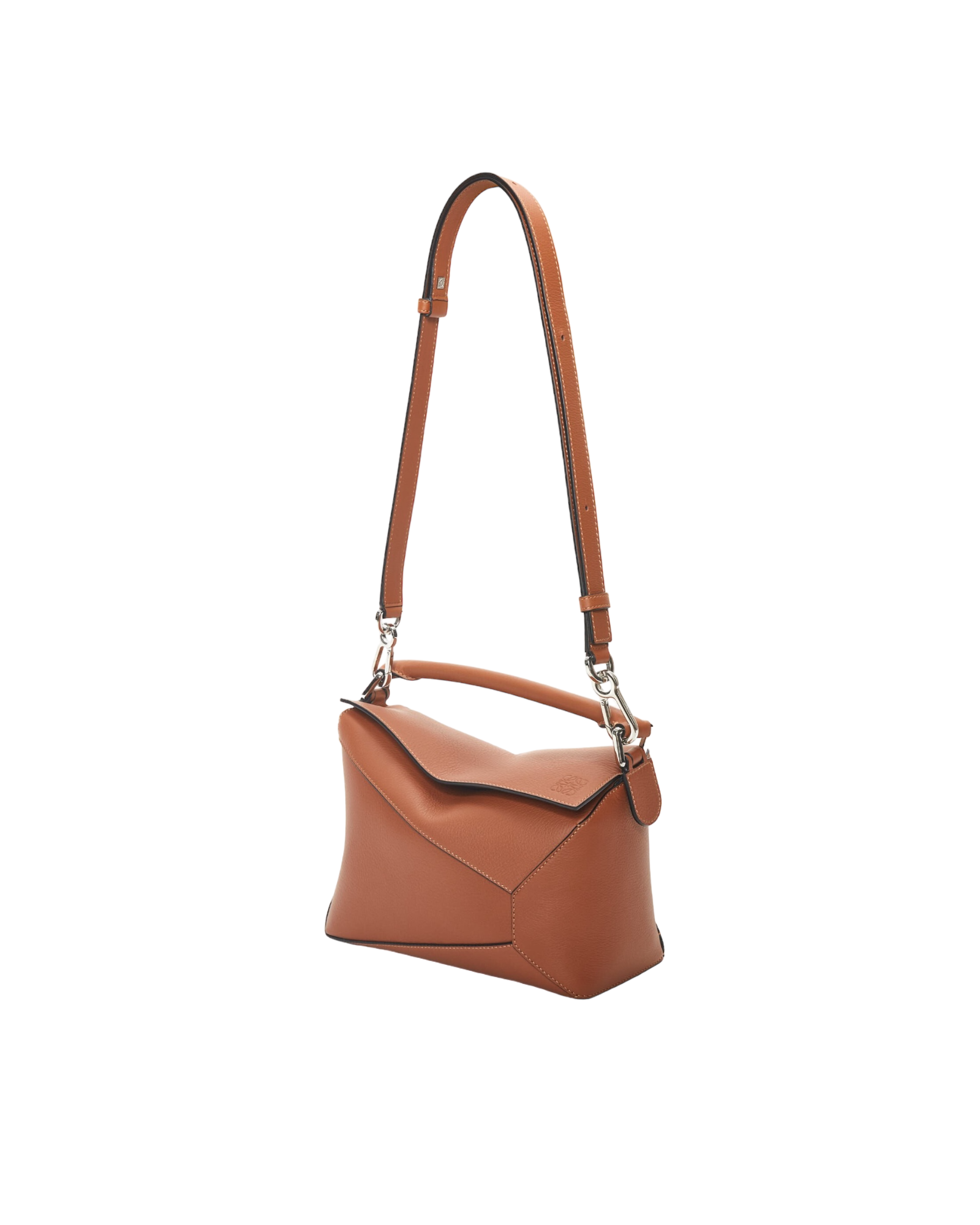 Petit sac Puzzle Edge en cuir de veau classique marron