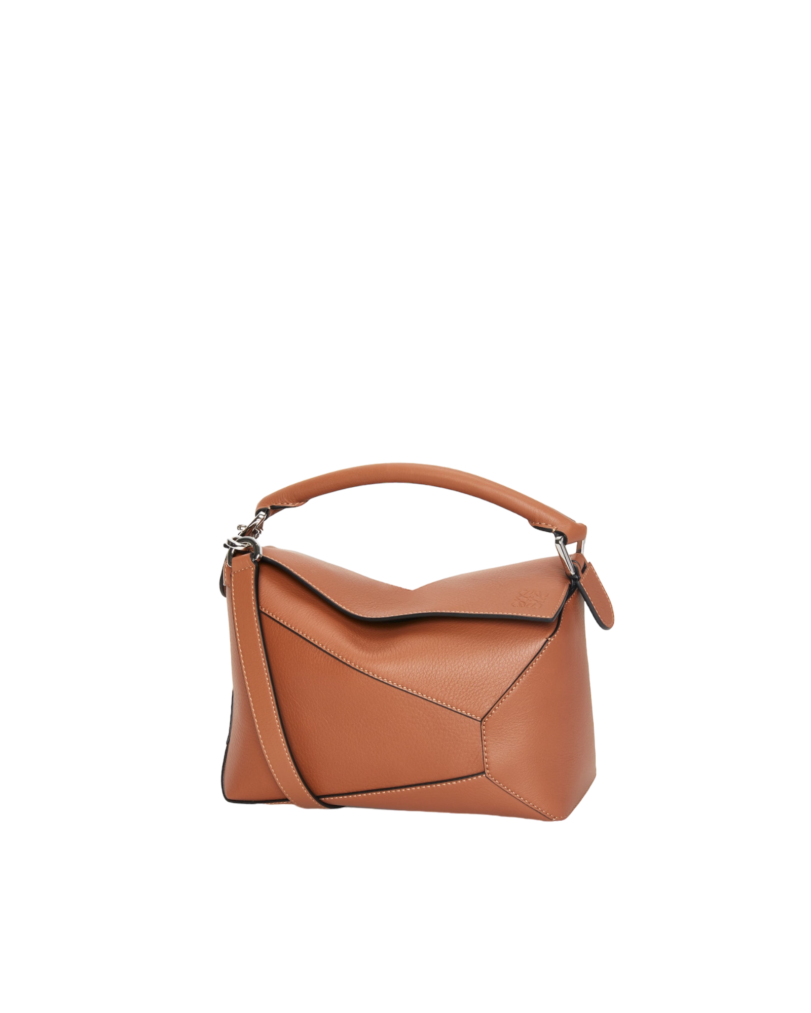 Petit sac Puzzle Edge en cuir de veau classique marron