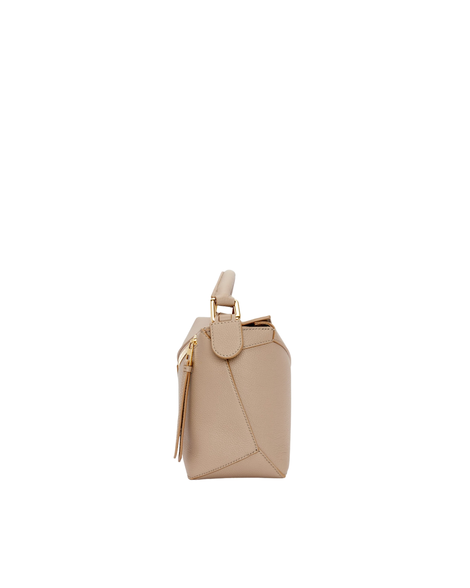 Puzzle Edge small bag in supple beige grained calf leather